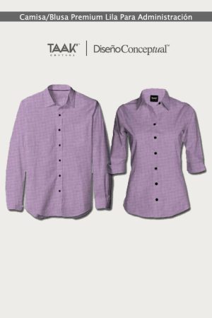 Camisa Premium Lila para Uniformes de Hotel - Manga Larga y Manga 3/4