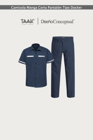 Uniforme de Seguridad: Camisola de Manga Corta Azul Marino y Pantalón Tipo Docker por Taak-Couture